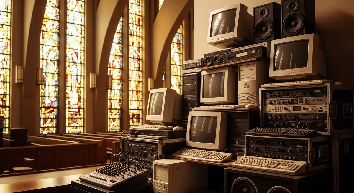 Houston church with old technology equipment ready for responsible recycling