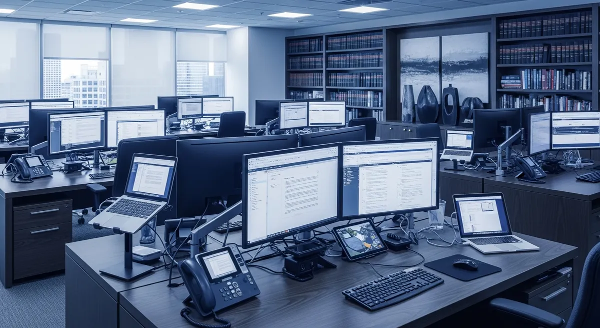 Houston law firm office with computers and IT equipment for secure disposal