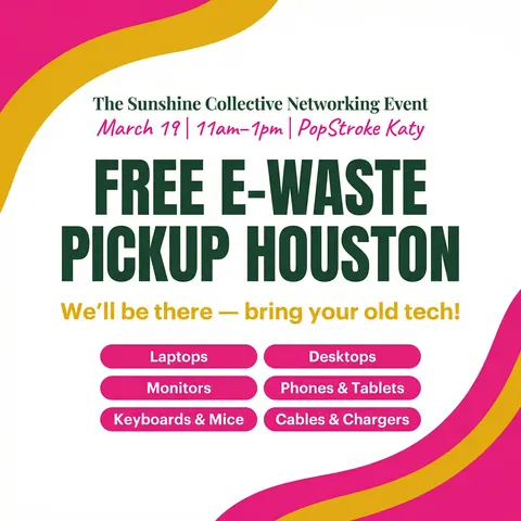 The Sunshine Collective Networking Event – Free E-Waste Collection event flyer
